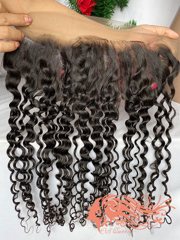 Csqueen Raw Bounce Curly 13*4 Transparent lace frontal 100% Human Hair - Click Image to Close